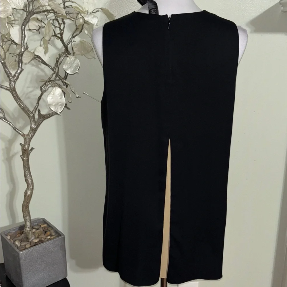 Chico's Black Label Sleeveless Blouse Tan Accent